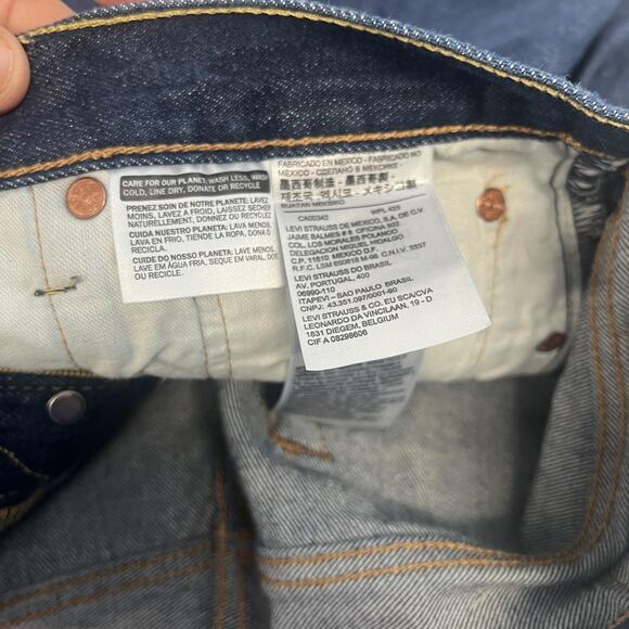 Levis 501 Jeans Mens 36x36 Blue Denim Straight Leg Button Fly Raw 501 - Picture 6 of 13